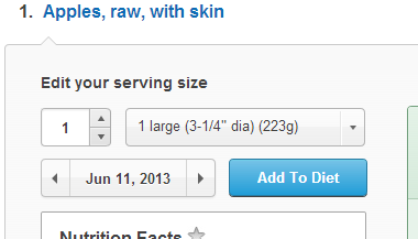 Edit the serving size and add it to your diet.